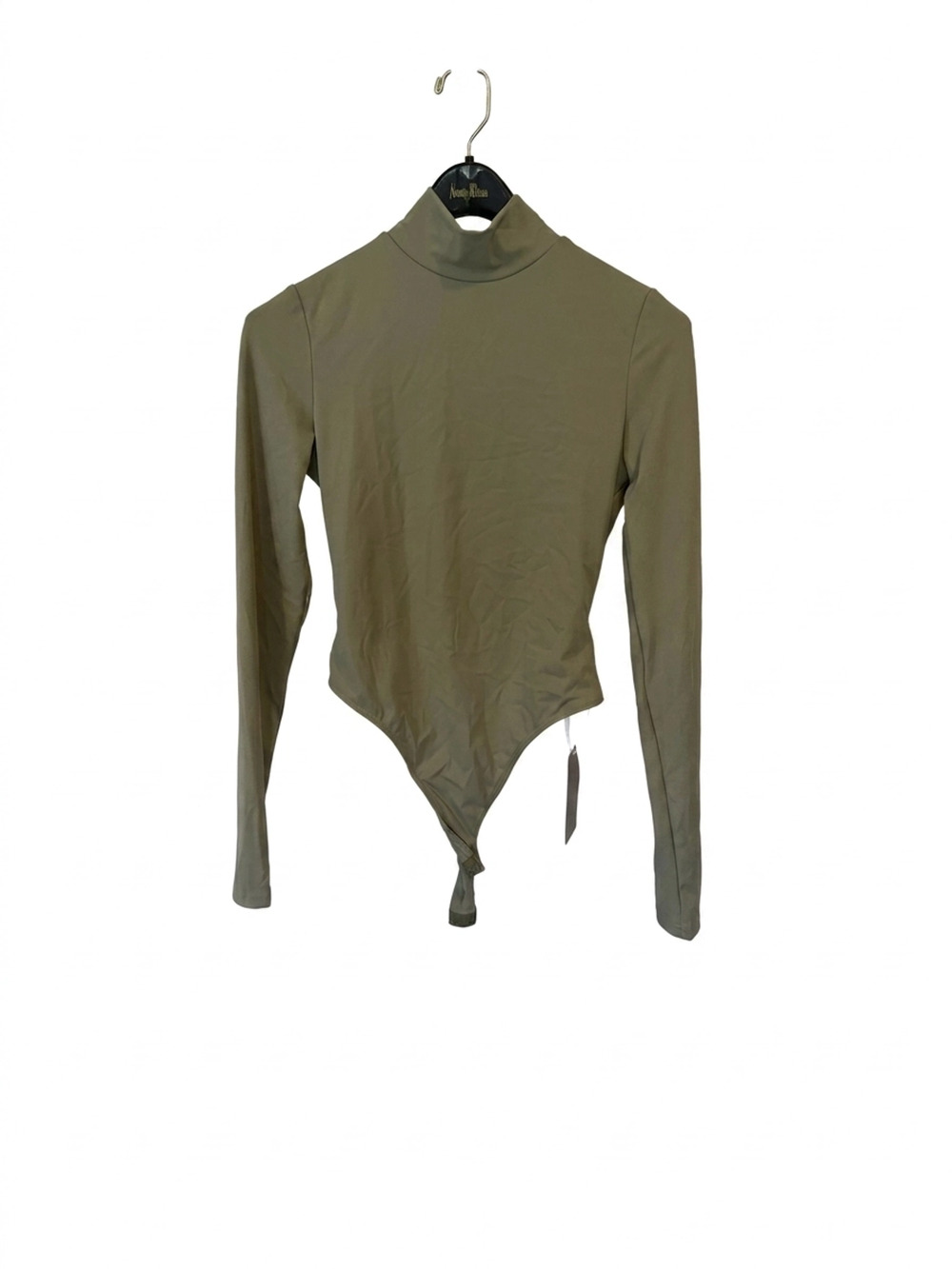 Missguided Open-Back Bodysuit | Sage Green | Women's S | Long Sleeve